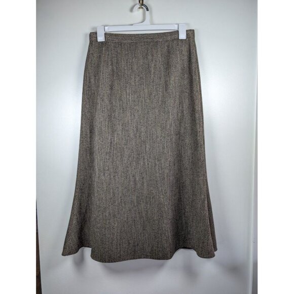 Vintage Maxi Skirt Size 14 Academia Preppy Tweed Herringbone A Line Canada Made - Picture 6 of 6